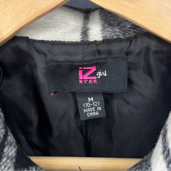 IZ Byer Girl - White/Black Plaid Peacoat - M - Picture 3 of 6